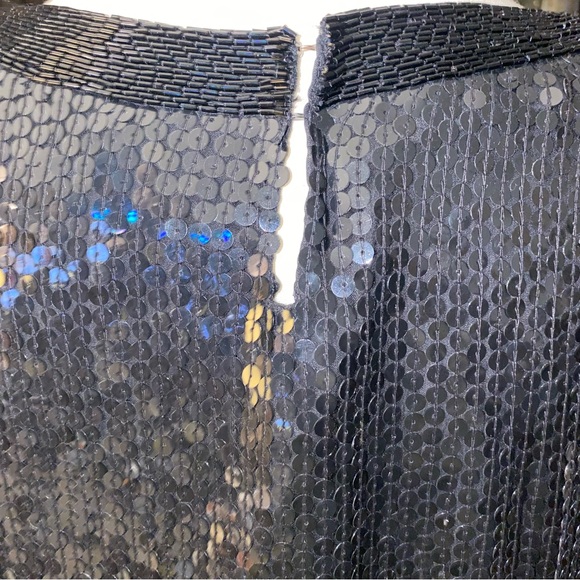 Vintage Creative Creations Sz M Silk Lined Fully Beaded Sequined LS Top - Picture 7 of 13